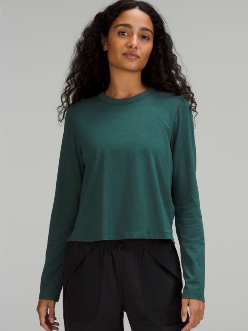 Lululemon Classic-Fit Cotton-Blend Green Long Sleeve